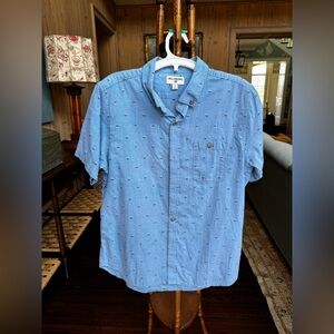 Billabong short sleeve button down - blue boys large